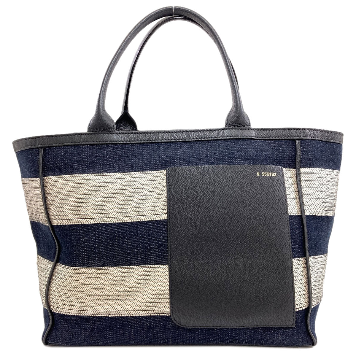 Valextra Border pattern Tote Bag Canvas Ladies [Used]