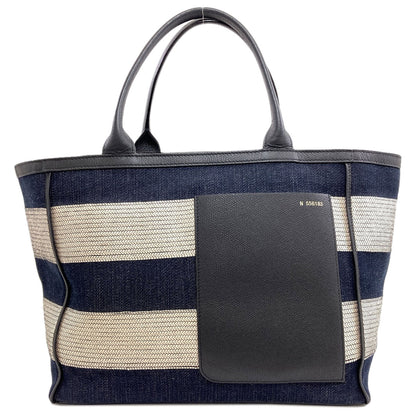 Valextra Border pattern Tote Bag Canvas Ladies [Used]