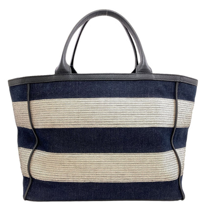 Valextra Border pattern Tote Bag Canvas Ladies [Used]