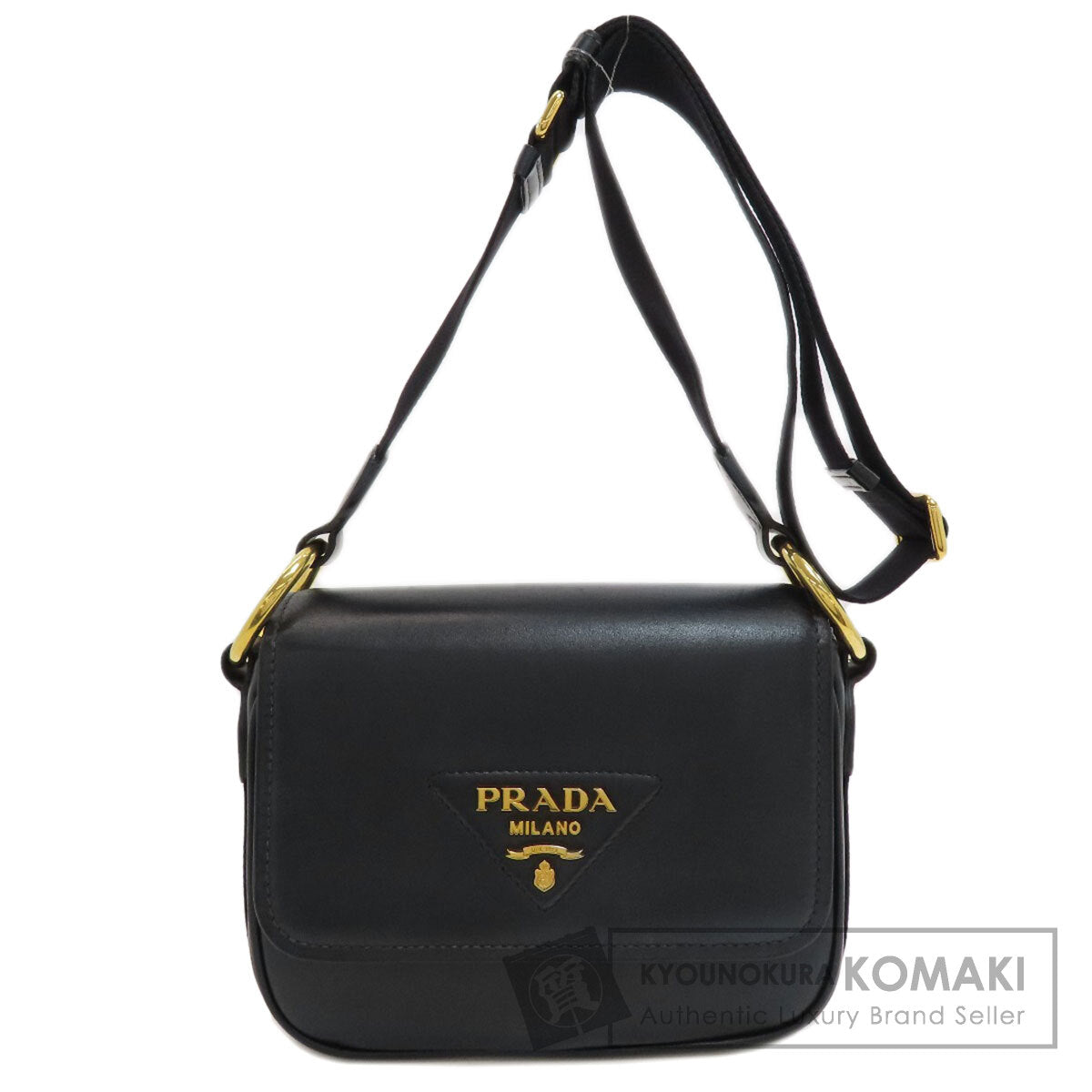 PRADA Triangle logo Shoulder Bag Calf Ladies [Used]