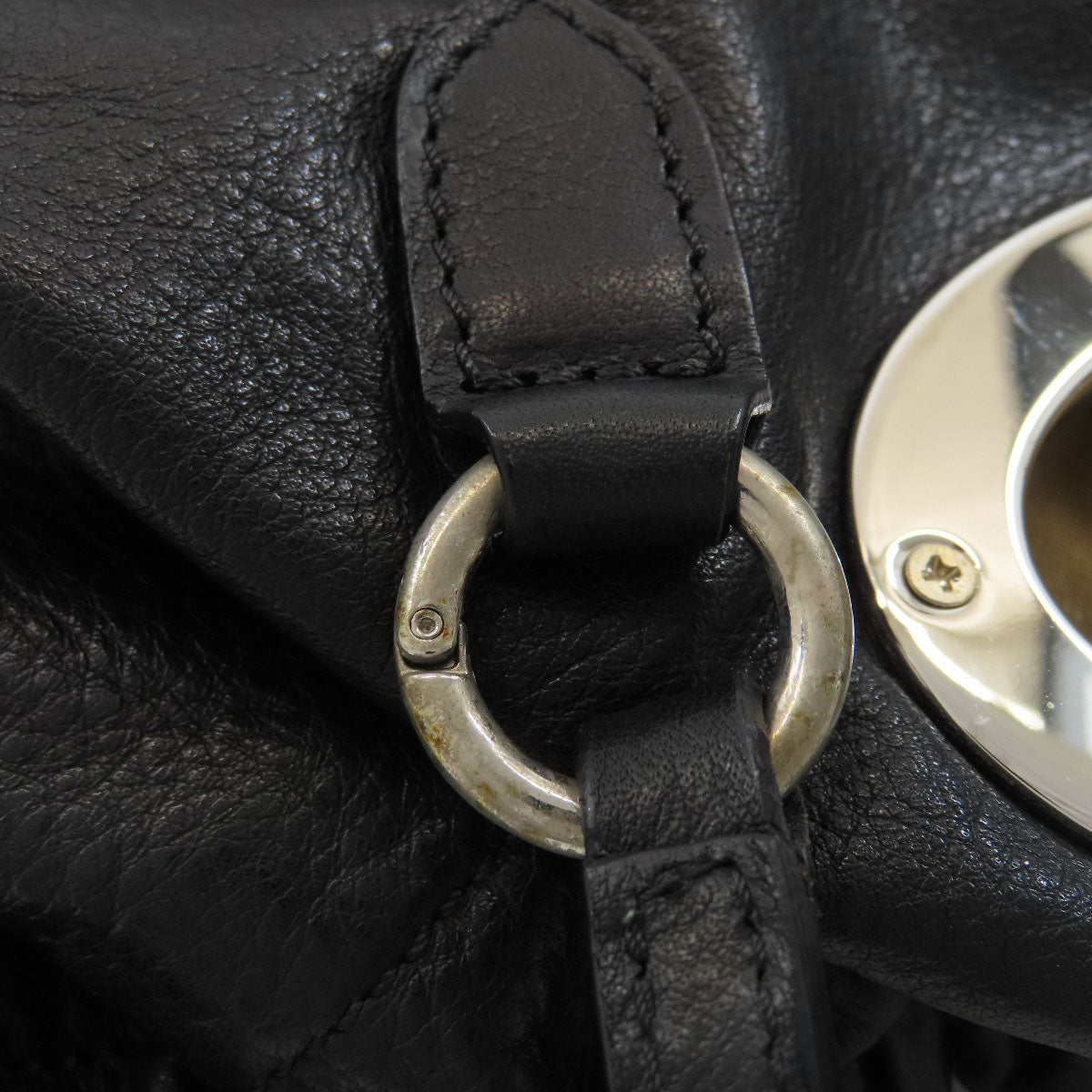 MaisonMargiela Drawstring Tote Bag Leather Ladies [Used]