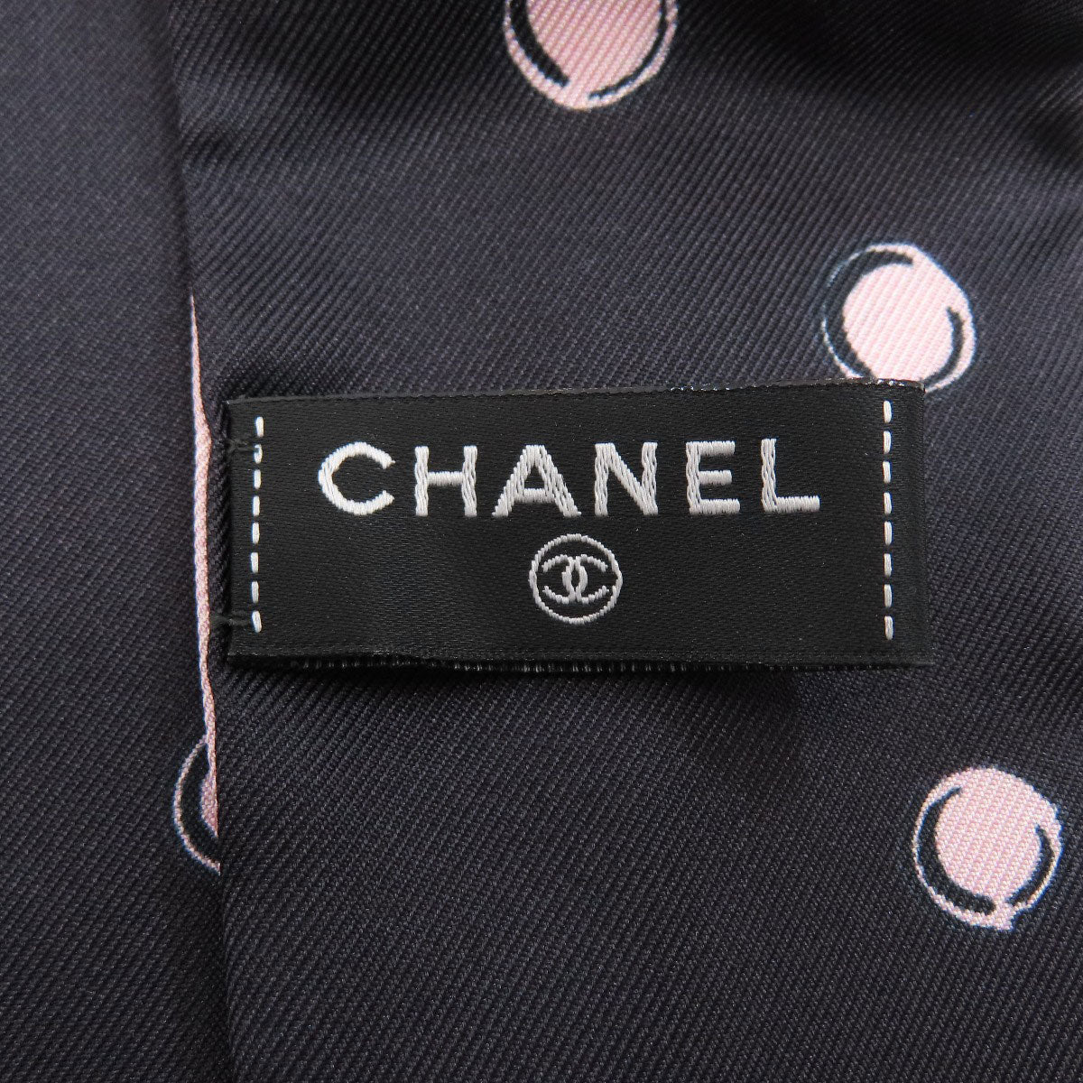 CHANEL COCO Mark Slim Band Scarf Silk Ladies [Used]