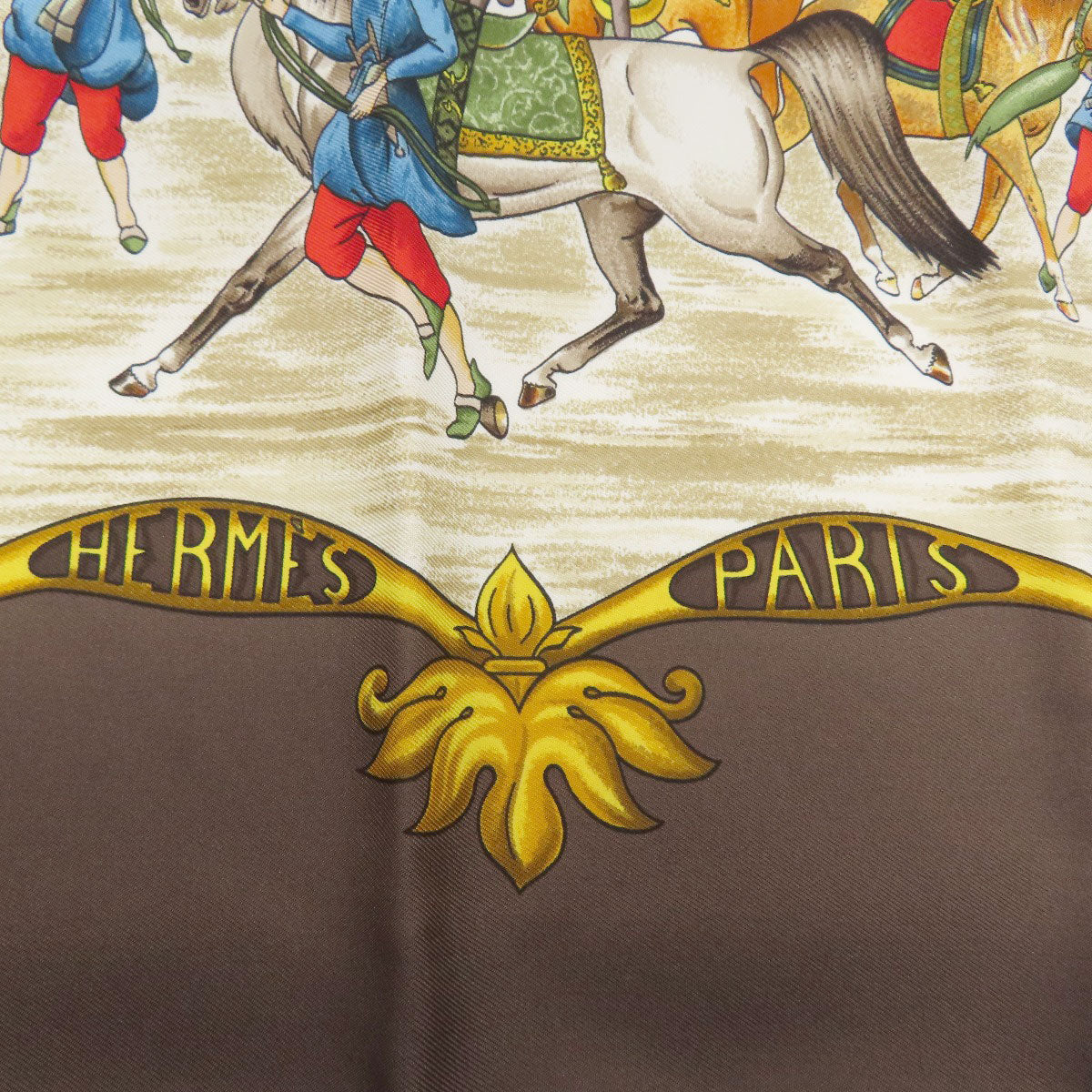 HERMES Carre90 Mughal horse Scarf Silk Ladies [Used]