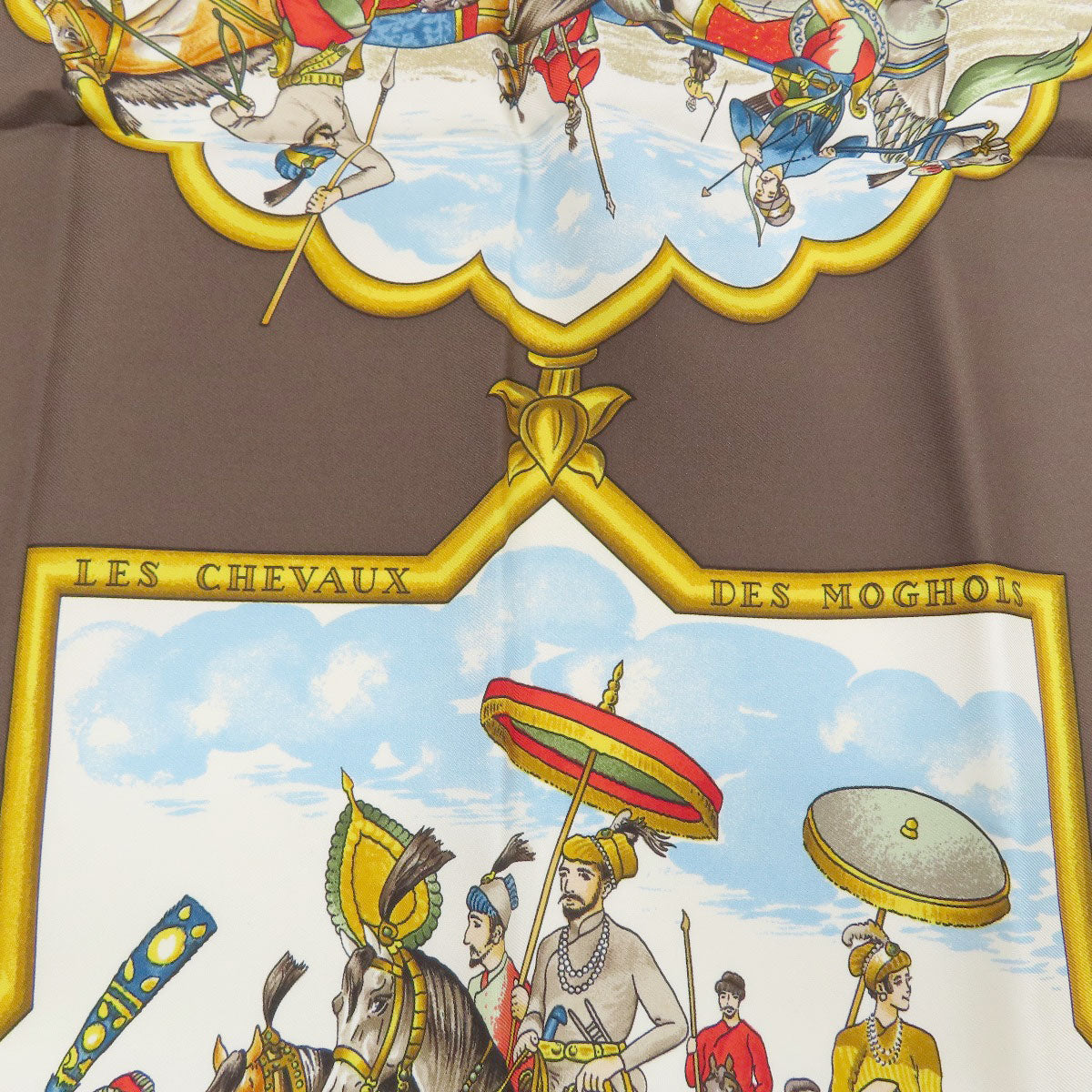 HERMES Carre90 Mughal horse Scarf Silk Ladies [Used]