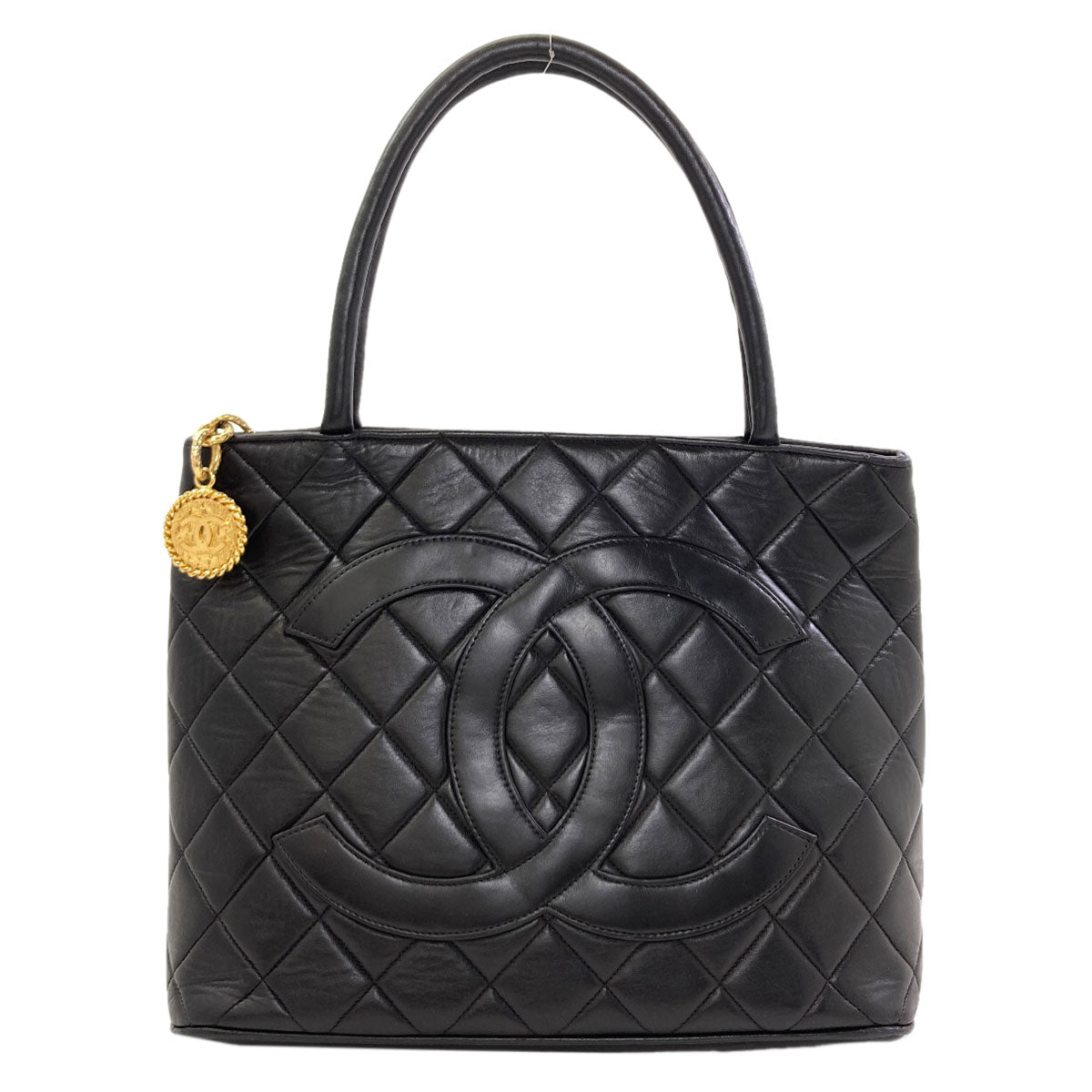 CHANEL Medallion GoldHardware Tote Bag Lambskin Ladies [Used]