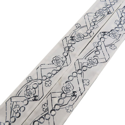 CHANEL COCO Mark Slim Band Scarf Silk Ladies [Used]