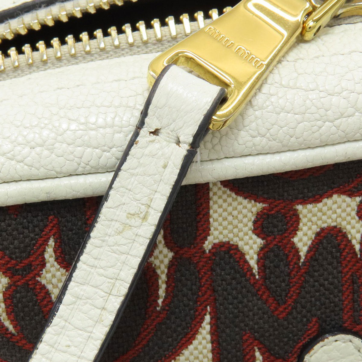 MIUMIU logo Shoulder Bag Leather Ladies [Used]