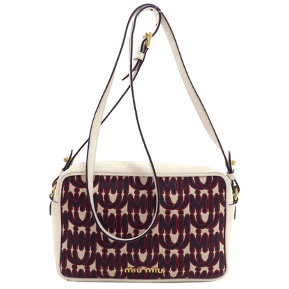 MIUMIU logo Shoulder Bag Leather Ladies [Used]