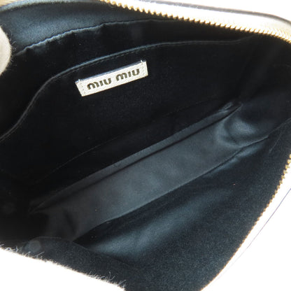 MIUMIU logo Shoulder Bag Leather Ladies [Used]