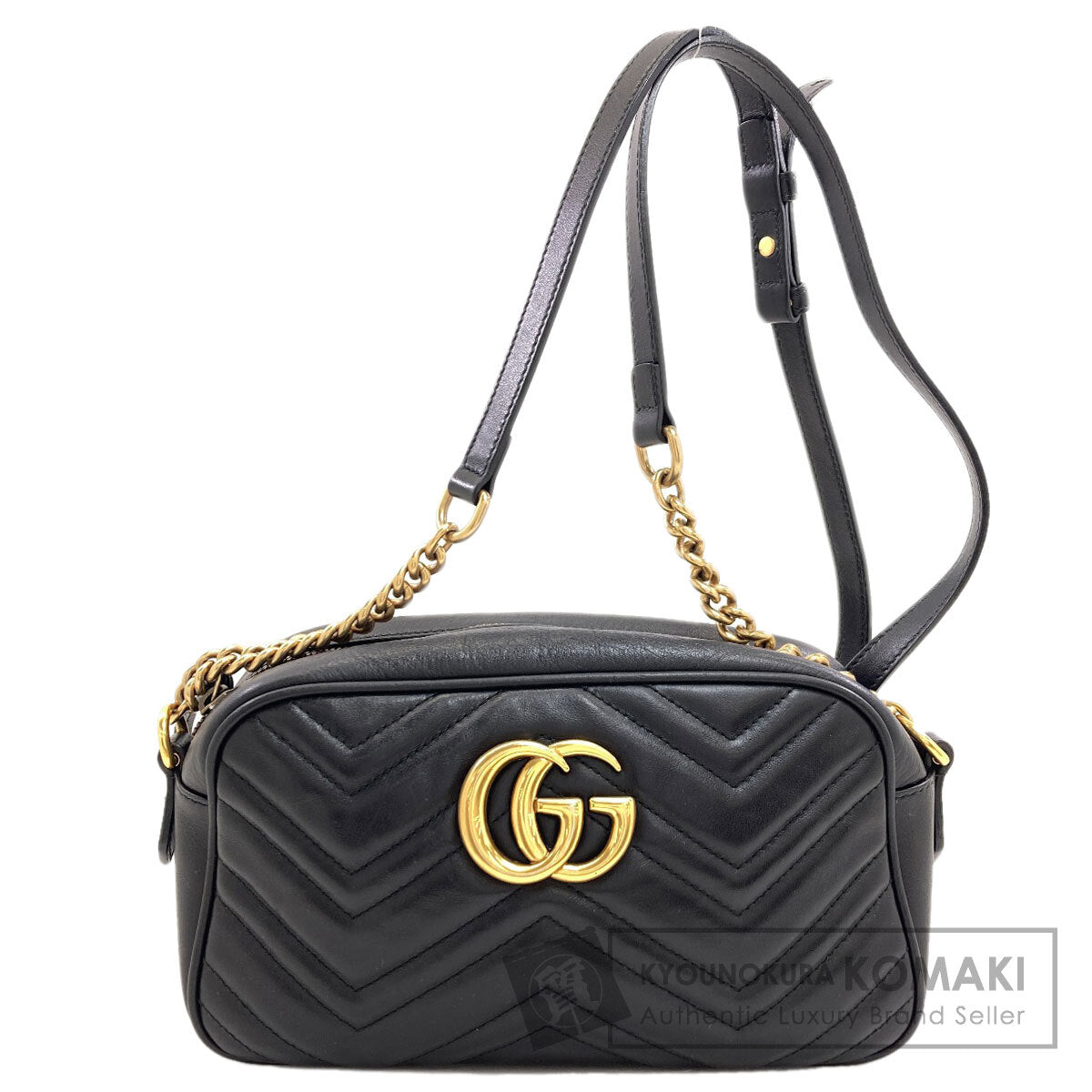 GUCCI 447632 GG Marmont ChainShoulder Shoulder Bag Calf Ladies [Used]