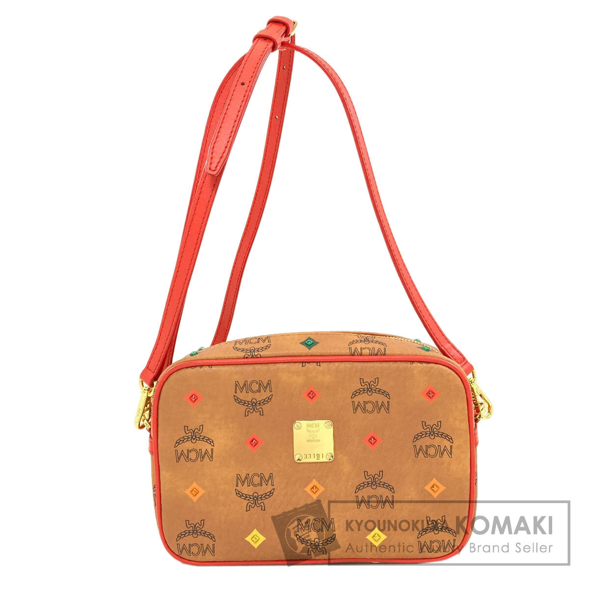 MCM Logo pattern diamond studs Shoulder Bag PVC Ladies [Used]