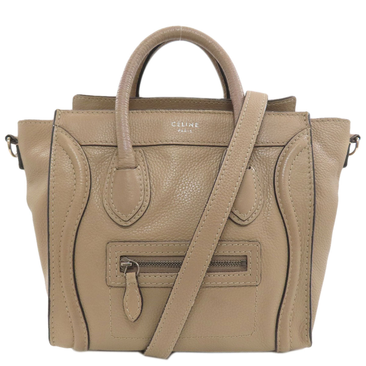 CELINE Luggage nano 2 WAY Handbag Calf Ladies [Used]