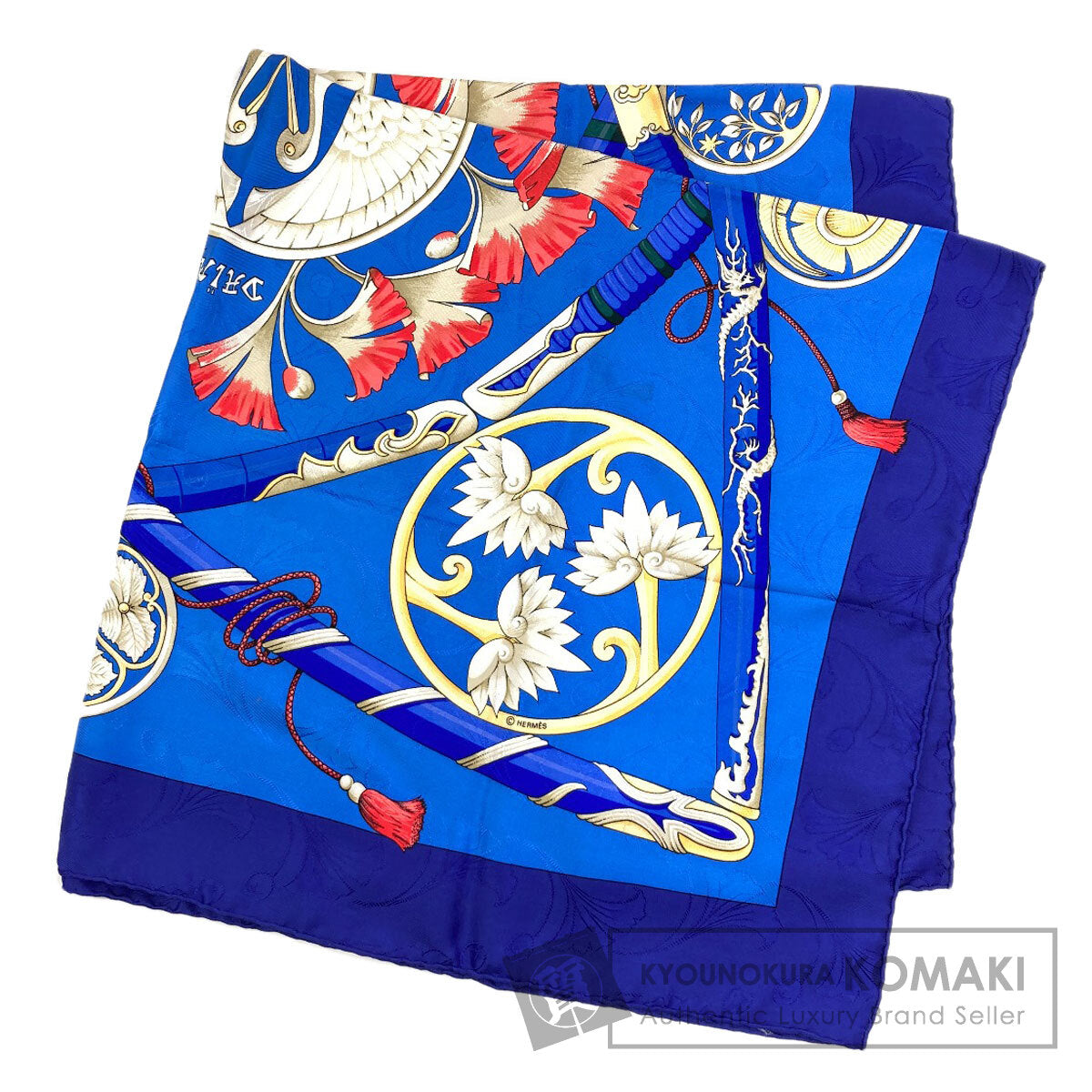 HERMES Carre90 Daimyo Prince of the Land of the Rising Sun Scarf Silk Ladies [Used]