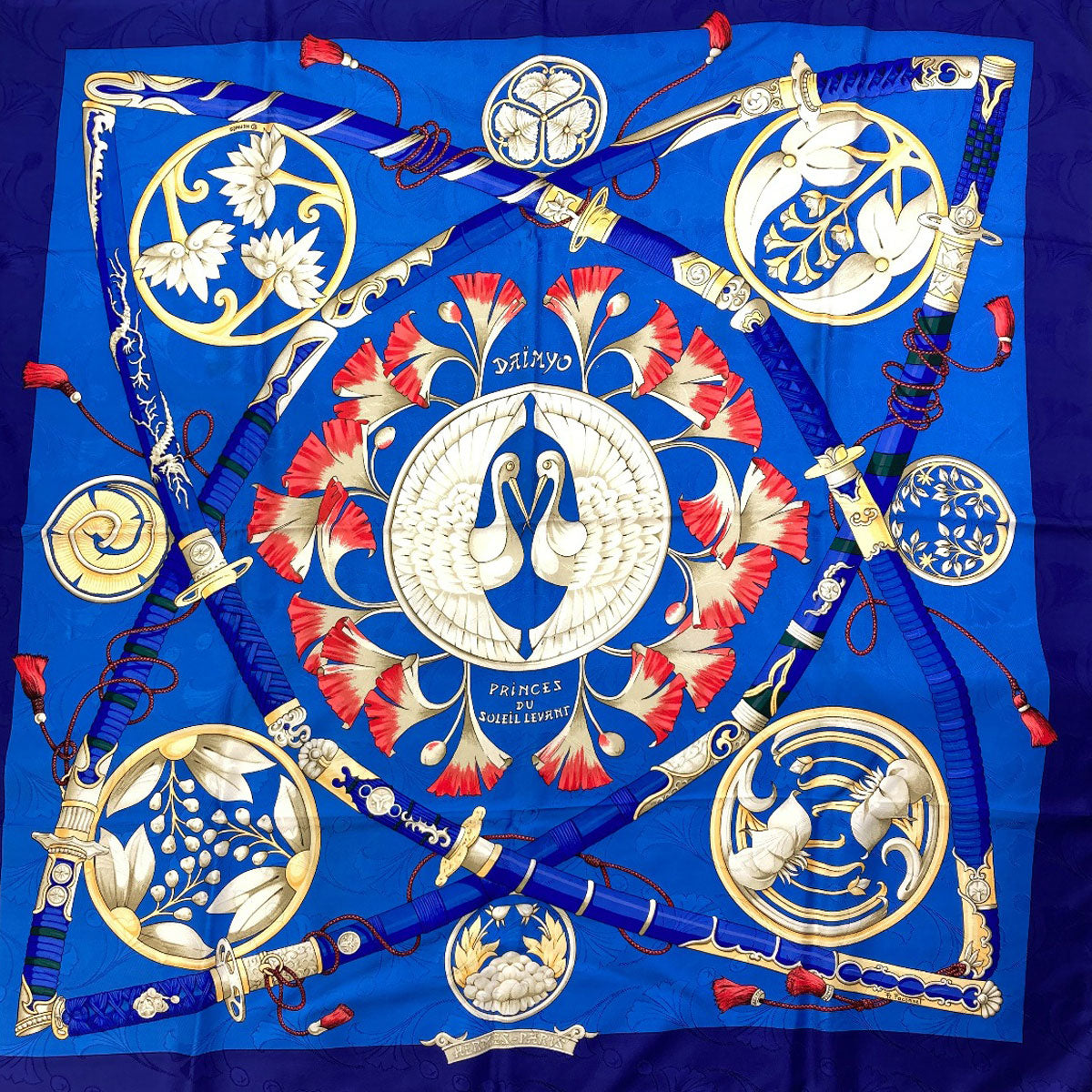 HERMES Carre90 Daimyo Prince of the Land of the Rising Sun Scarf Silk Ladies [Used]