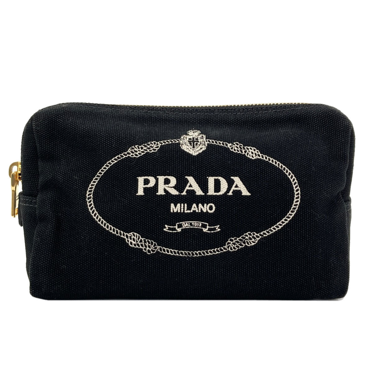 PRADA logo Cosmetics Pouch Canvas Ladies [Used]