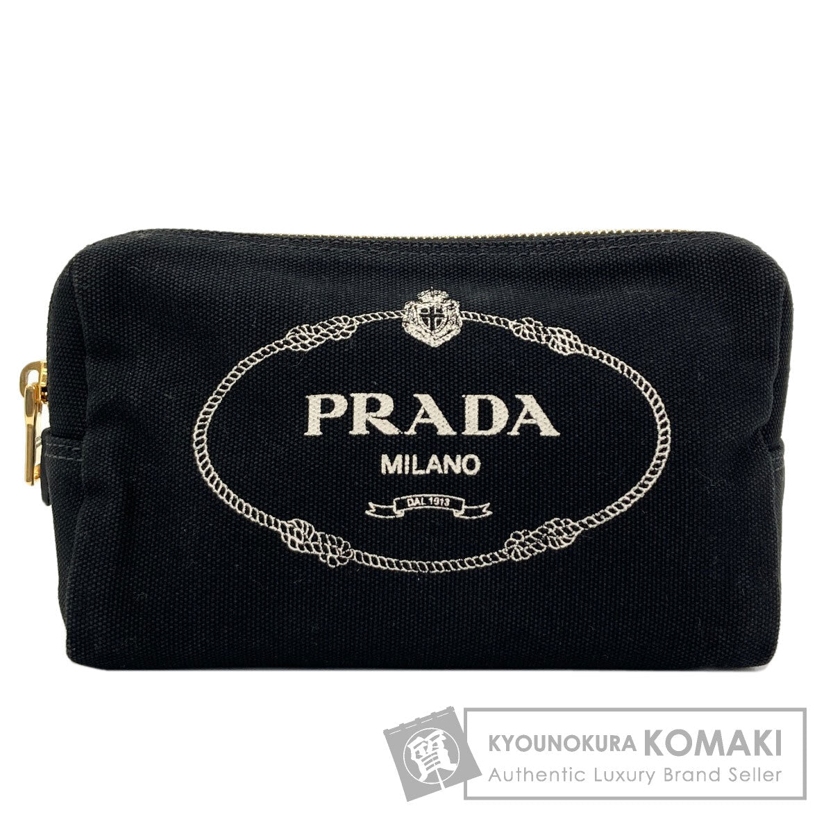PRADA logo Cosmetics Pouch Canvas Ladies [Used]