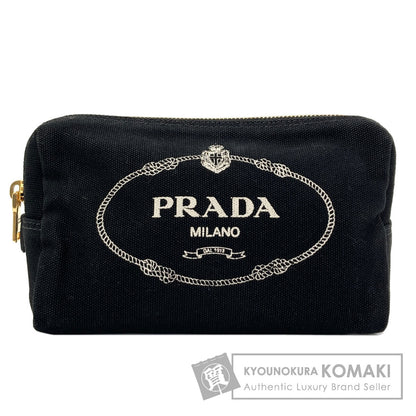 PRADA logo Cosmetics Pouch Canvas Ladies [Used]