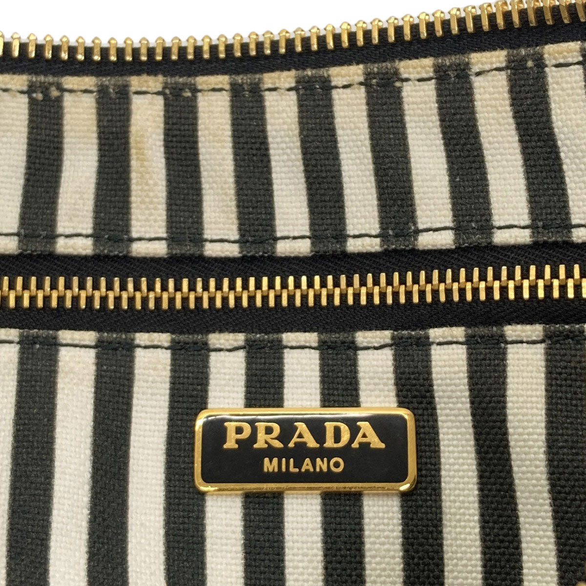 PRADA logo Cosmetics Pouch Canvas Ladies [Used]