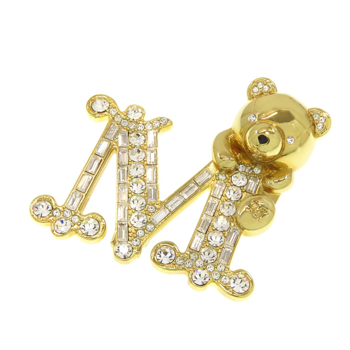 MAX MARA Initials M Bear Brooch Metal Ladies [Used]
