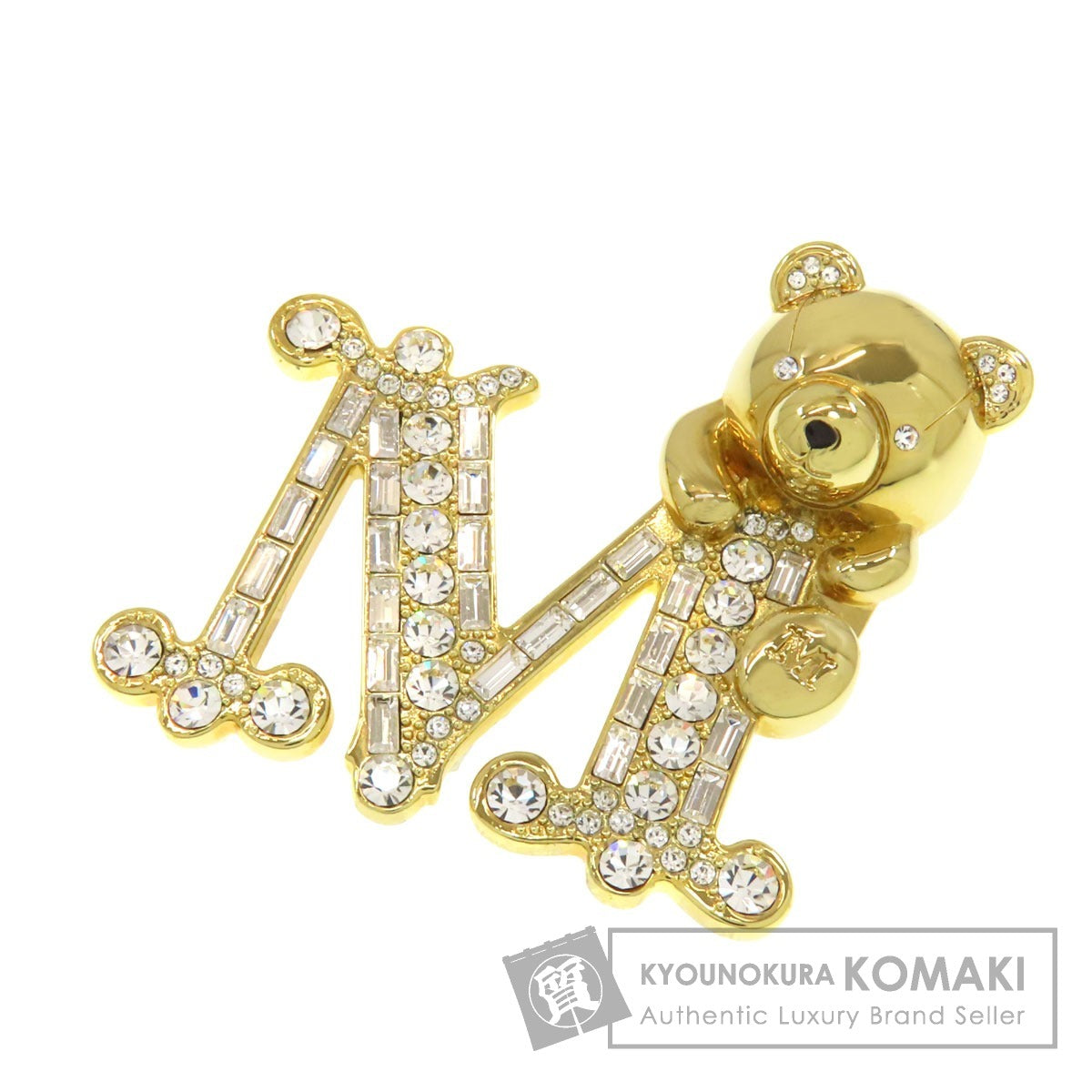 MAX MARA Initials M Bear Brooch Metal Ladies [Used]