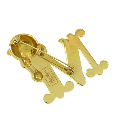 MAX MARA Initials M Bear Brooch Metal Ladies [Used]