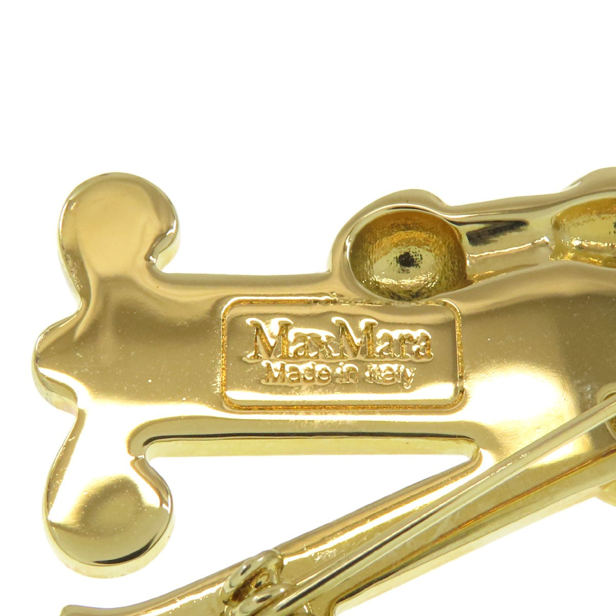 MAX MARA Initials M Bear Brooch Metal Ladies [Used]