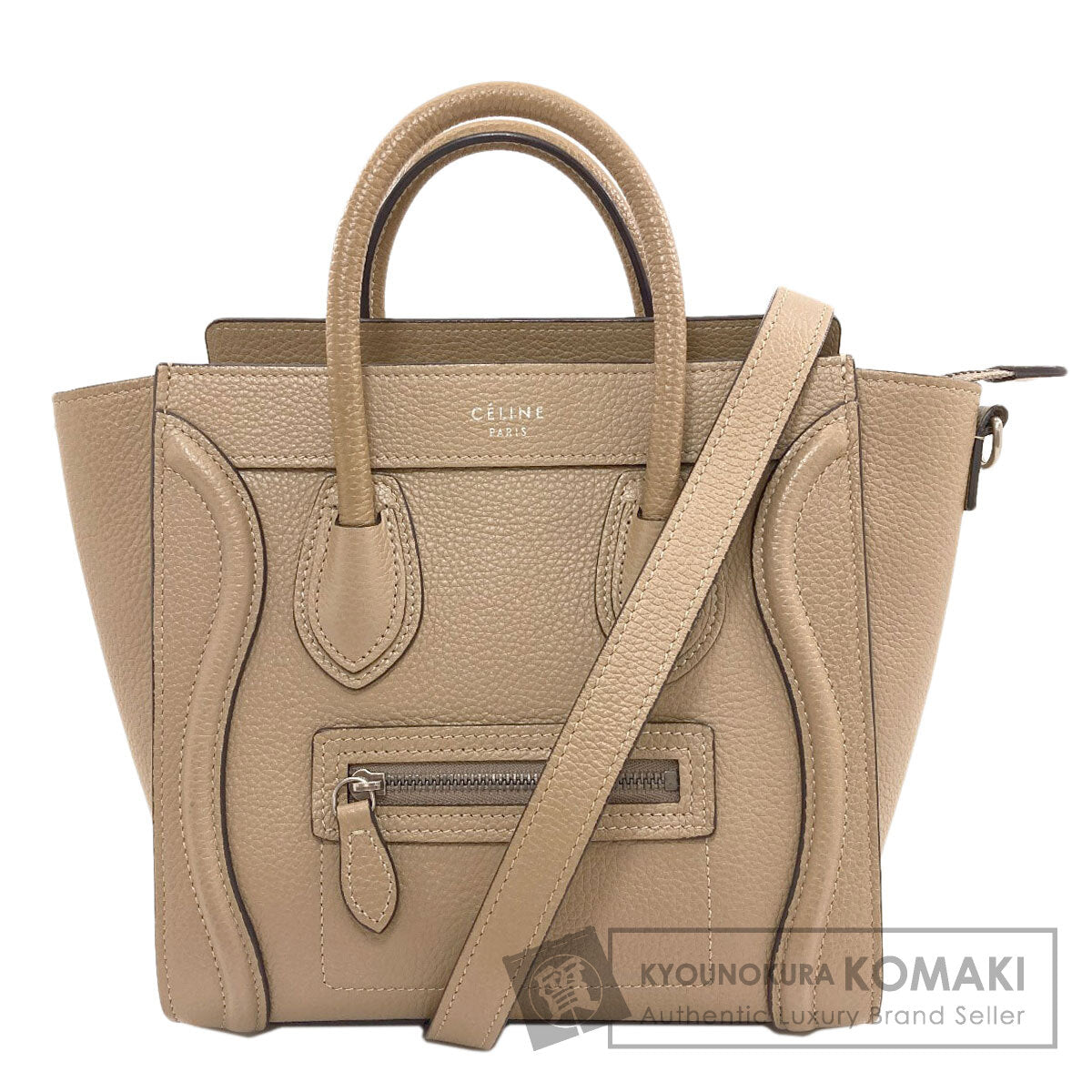 CELINE Luggage nano 2 WAY Handbag Calf Ladies [Used]