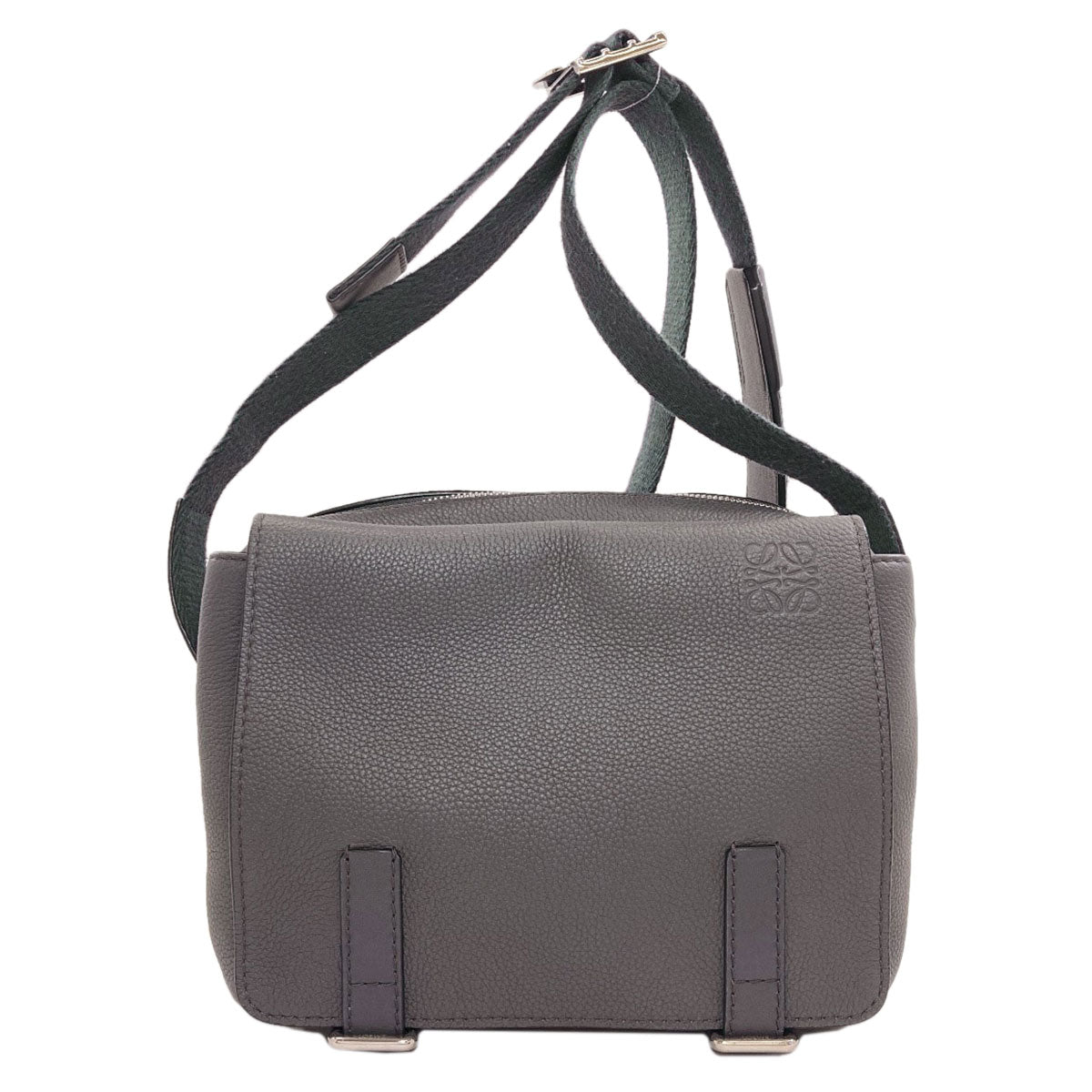 LOEWE Military Messenger Bag XS Anagram Shoulder Bag Calf mens [Used]