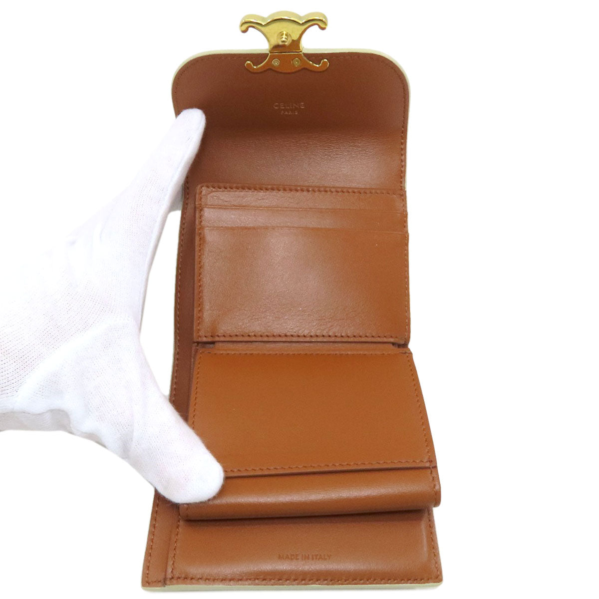 CELINE Small flap wallet Tri-fold wallet (with Coin Pocket) Leather Ladies [Used]