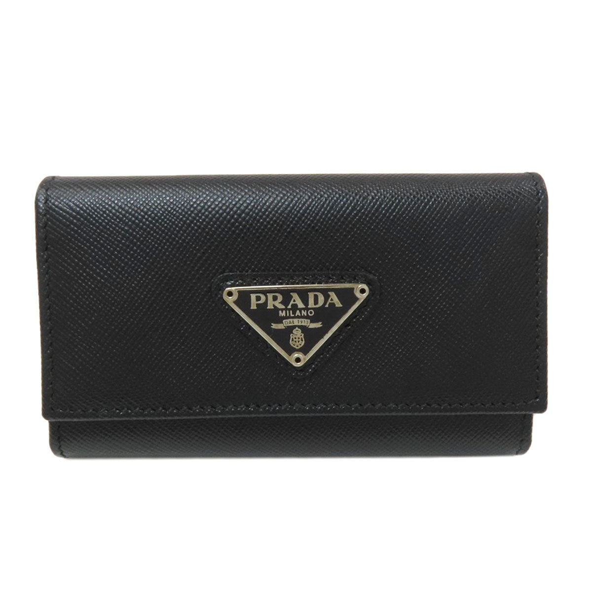 PRADA Triangle logo key holder Safiano Ladies [Used]