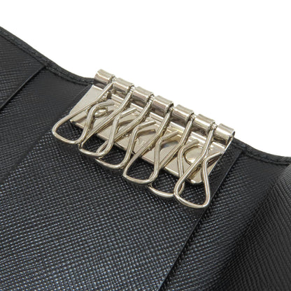 PRADA Triangle logo key holder Safiano Ladies [Used]