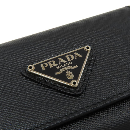 PRADA Triangle logo key holder Safiano Ladies [Used]