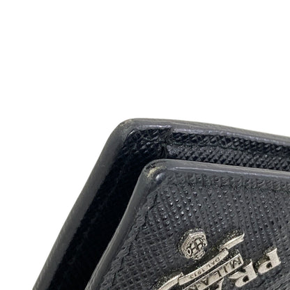 PRADA logo Bifold Wallet with Coin Pocket Safiano Ladies [Used]