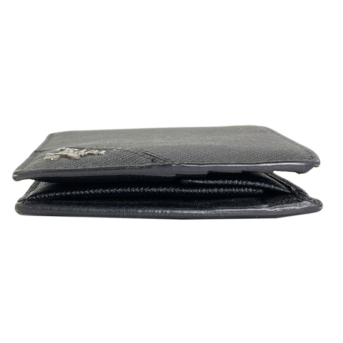 PRADA logo Bifold Wallet with Coin Pocket Safiano Ladies [Used]