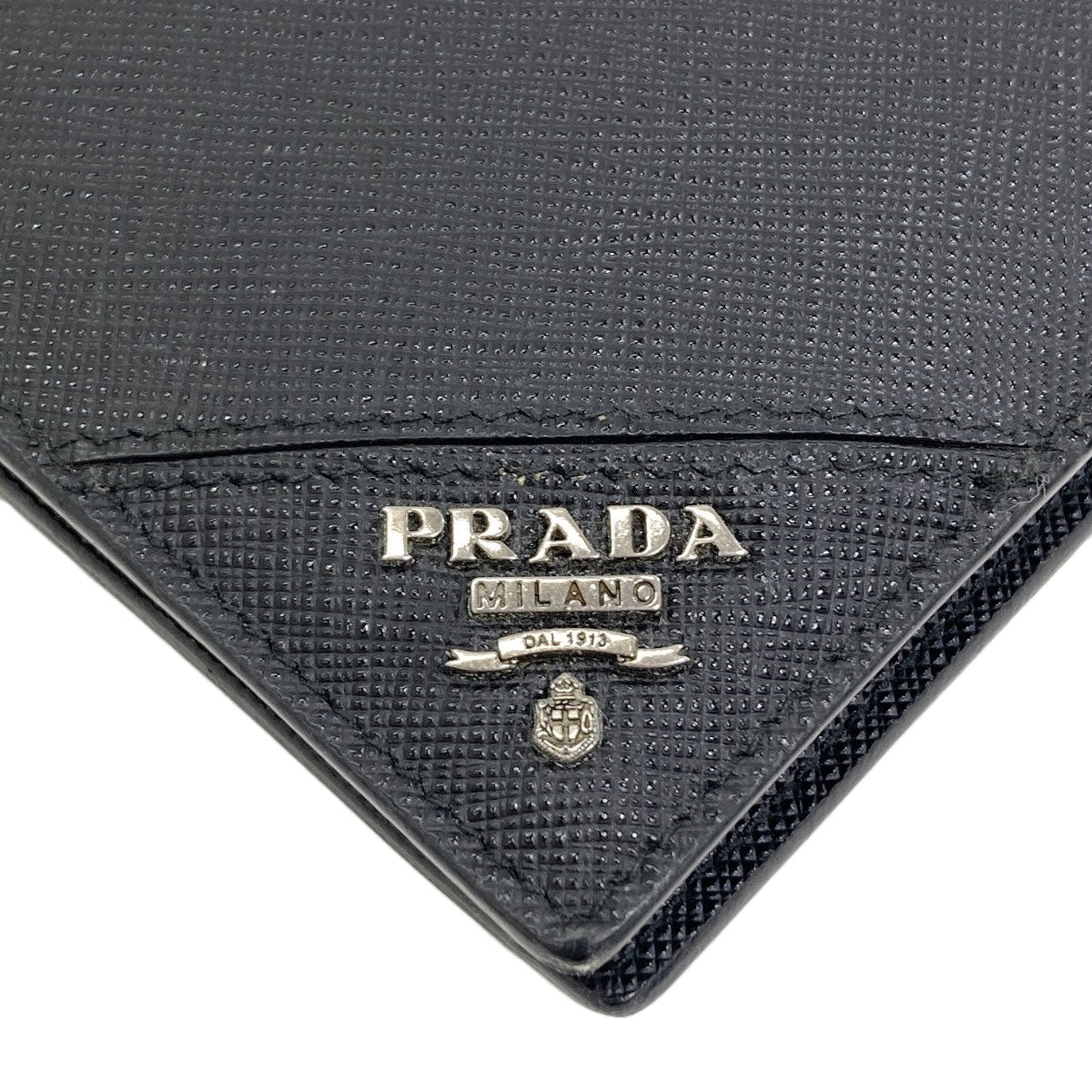 PRADA logo Bifold Wallet with Coin Pocket Safiano Ladies [Used]