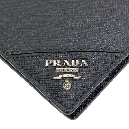 PRADA logo Bifold Wallet with Coin Pocket Safiano Ladies [Used]