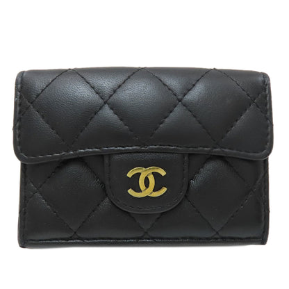 CHANEL Matelasse Compact Wallet Gold Hardware Tri-fold wallet (with Coin Pocket) Lambskin Ladies [Used]
