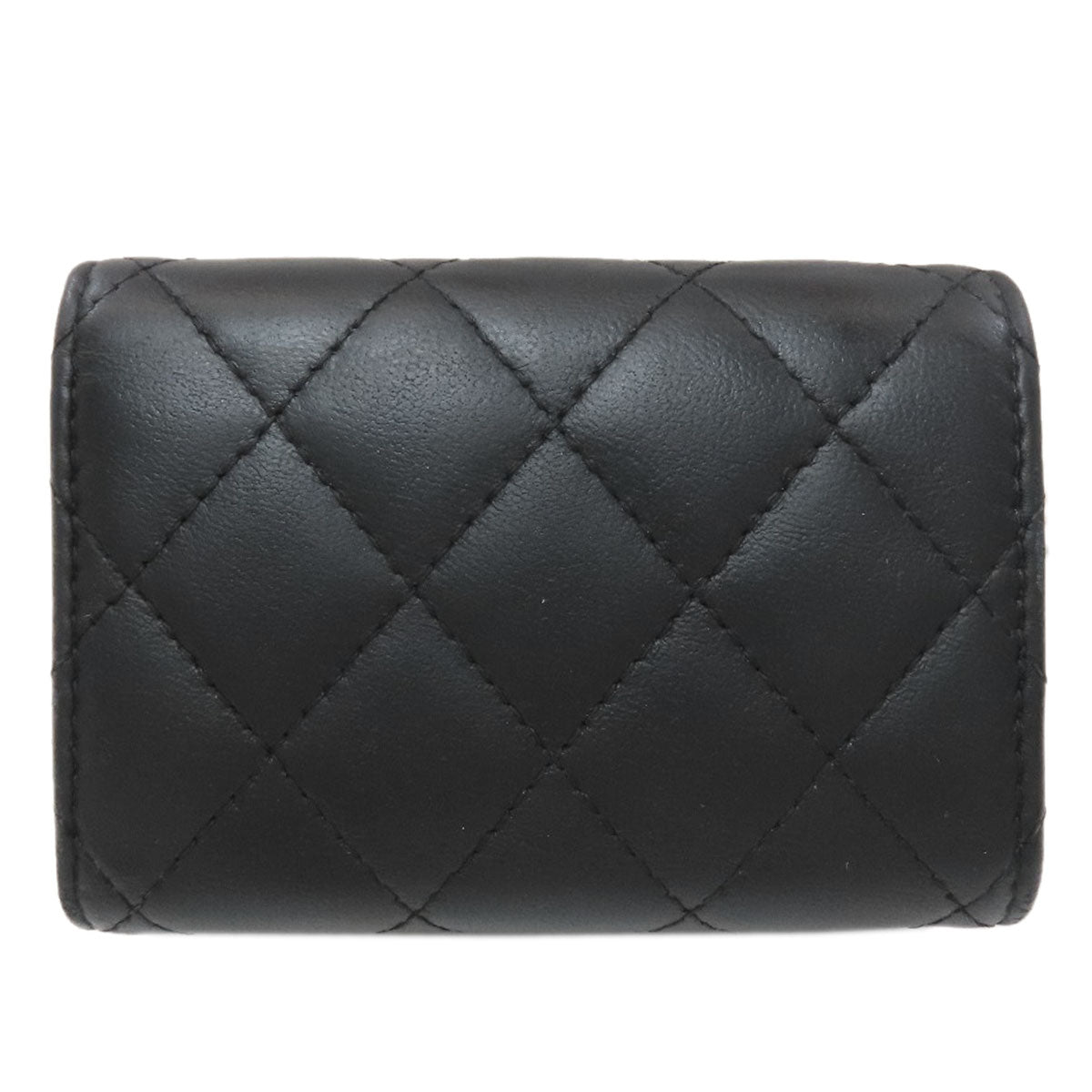 CHANEL Matelasse Compact Wallet Gold Hardware Tri-fold wallet (with Coin Pocket) Lambskin Ladies [Used]