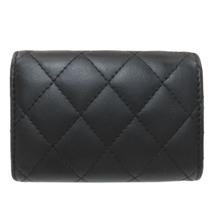 CHANEL Matelasse Compact Wallet Gold Hardware Tri-fold wallet (with Coin Pocket) Lambskin Ladies [Used]