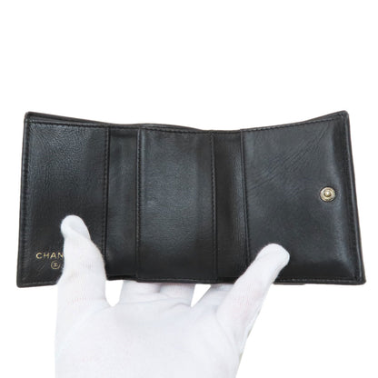 CHANEL Matelasse Compact Wallet Gold Hardware Tri-fold wallet (with Coin Pocket) Lambskin Ladies [Used]