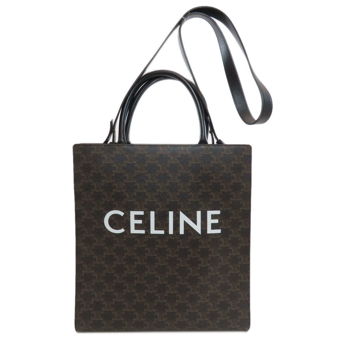 CELINE Vertical Cabas Triomphe 2WAY Tote Bag PVC Ladies [Used]