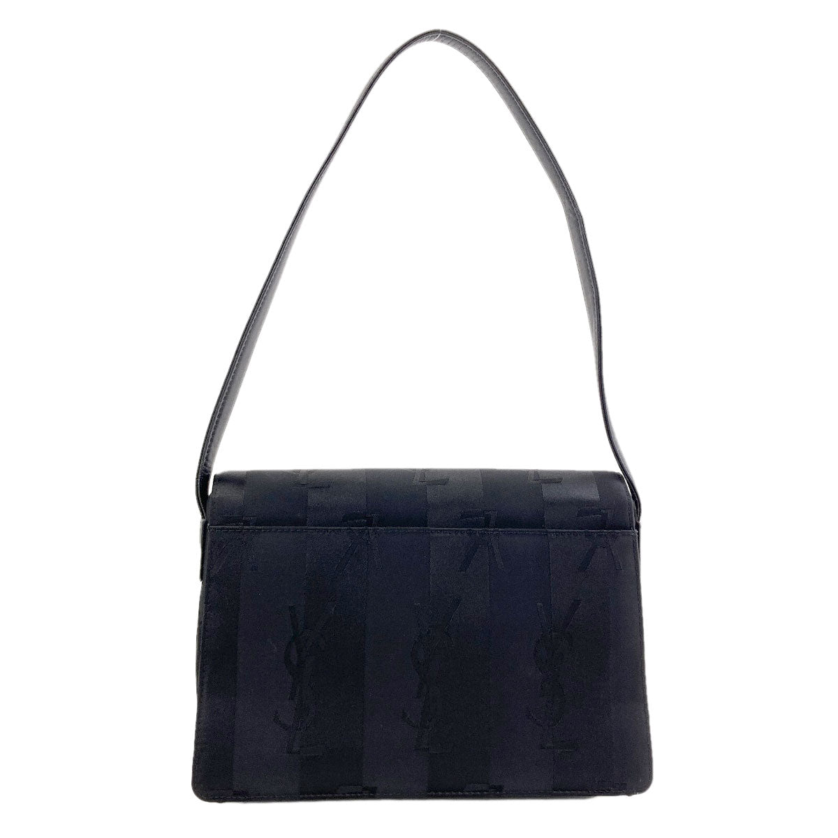 YVES SAINT LAURENT Logo Stripe Shoulder Bag Nylon canvas LeatherLadies [Used]