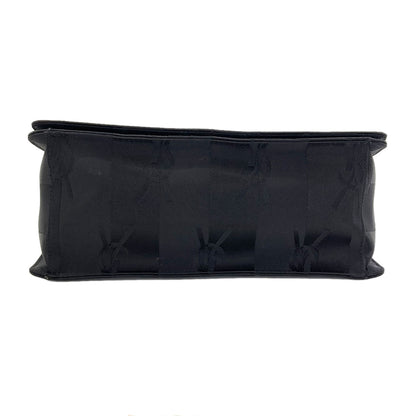 YVES SAINT LAURENT Logo Stripe Shoulder Bag Nylon canvas LeatherLadies [Used]
