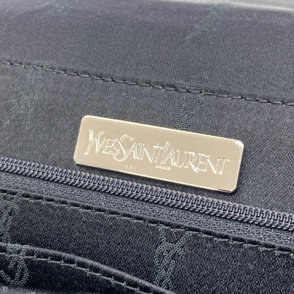 YVES SAINT LAURENT Logo Stripe Shoulder Bag Nylon canvas LeatherLadies [Used]