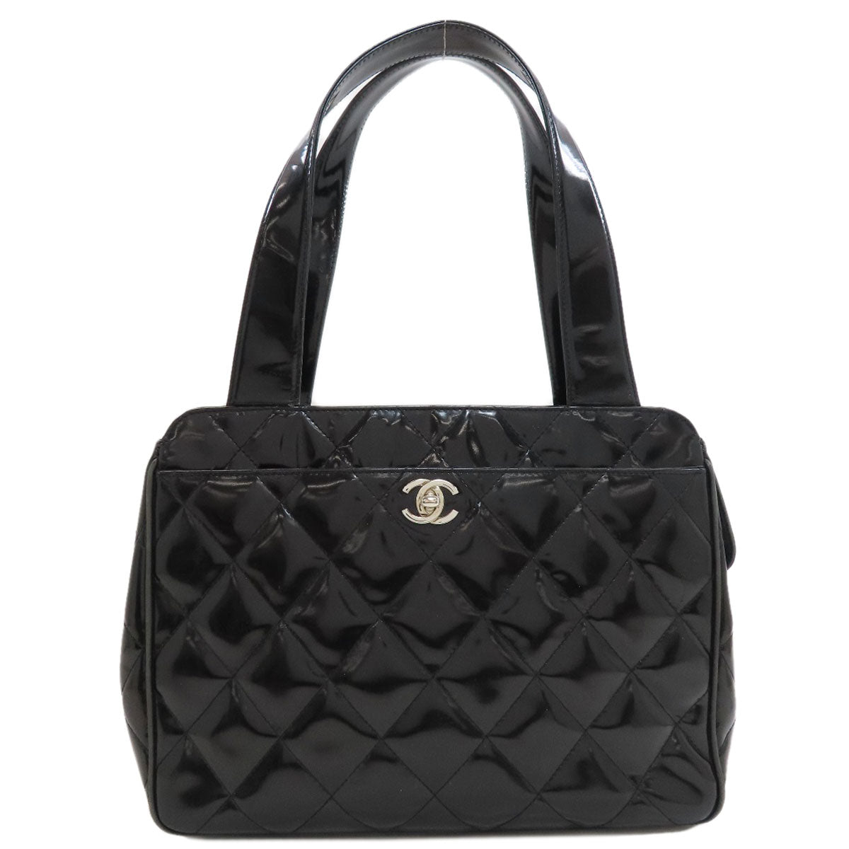 CHANEL Matelasse SilverHardware Tote Bag Enamel Ladies [Used]