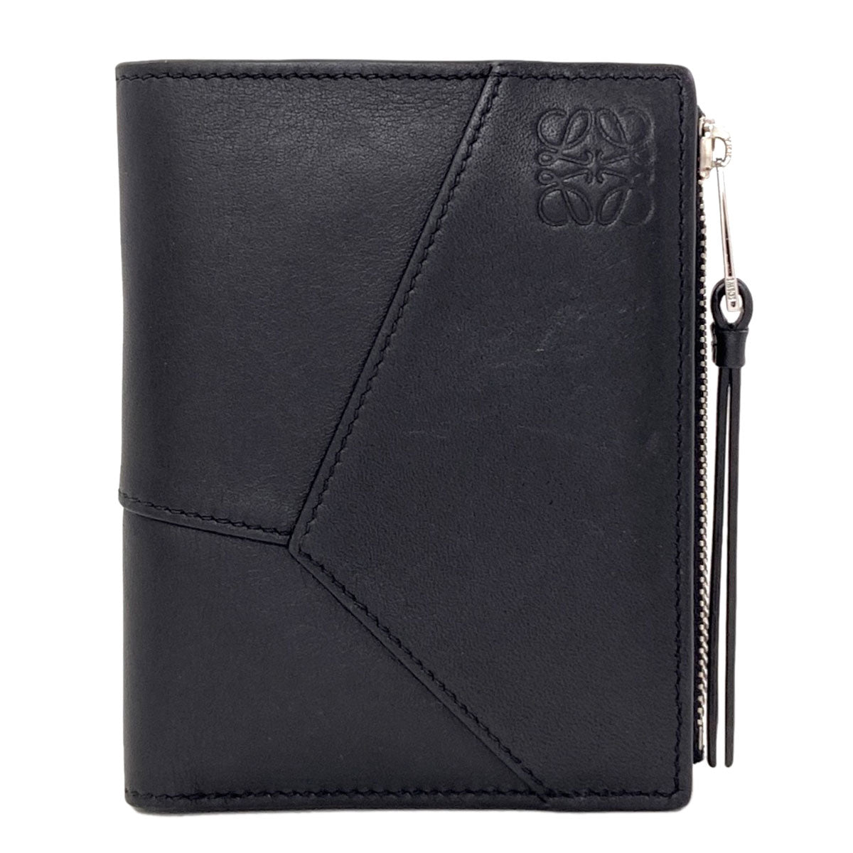 LOEWE Puzzle Slim Compact Bifold Wallet with Coin Pocket Leather Ladies [Used]