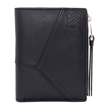LOEWE Puzzle Slim Compact Bifold Wallet with Coin Pocket Leather Ladies [Used]