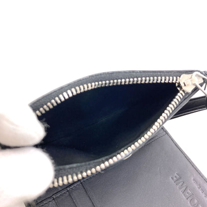 LOEWE Puzzle Slim Compact Bifold Wallet with Coin Pocket Leather Ladies [Used]