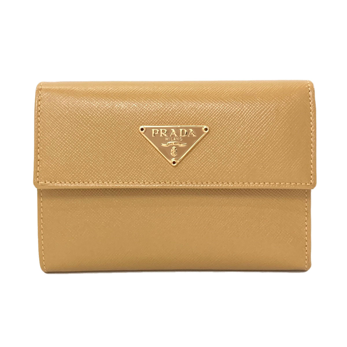 PRADA Logo Hardware Tri-fold wallet (with Coin Pocket) Leather Ladies [Used]