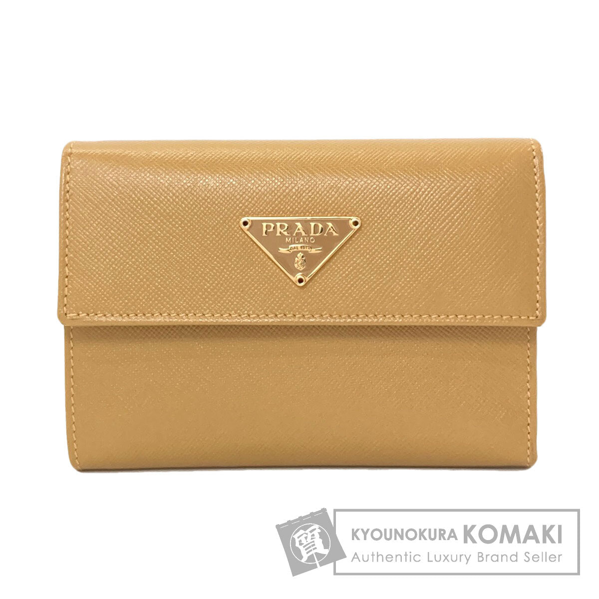 PRADA Logo Hardware Tri-fold wallet (with Coin Pocket) Leather Ladies [Used]
